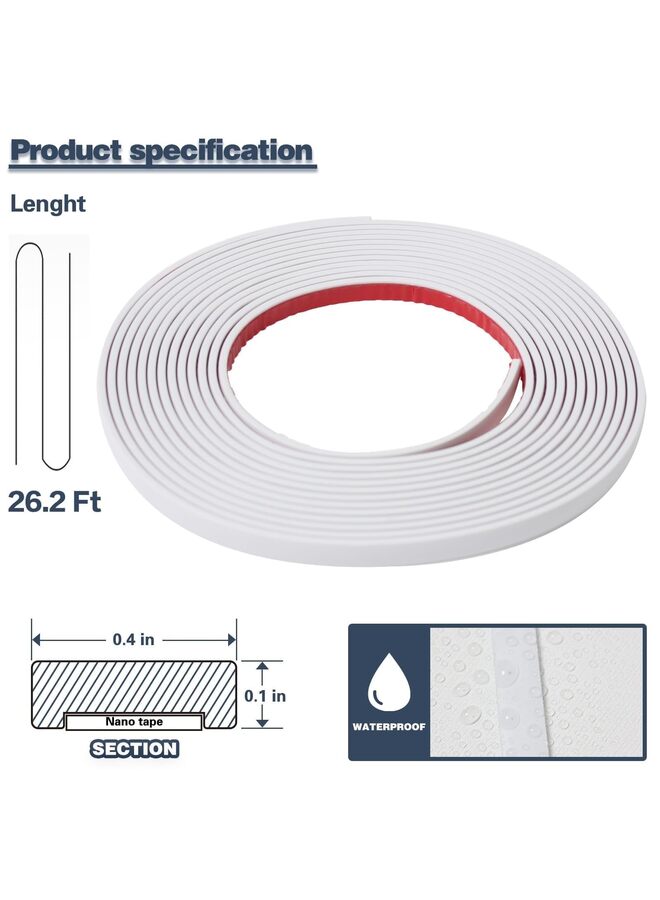 يُسلِّم حواف زخرفية لاصقة، حواف جدارية مرنة ذاتية اللصق، حواف زخرفية لحواف بلاط الجدران، بلاط المطبخ الخلفي، الأرضيات (اللون: أبيض) - Image 2